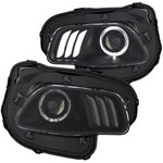 ANZO USA Jeep Cherokee Projector Headlights Black Clear W/ White & Red; 2014-2017