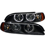 ANZO USA Bmw 5 Series E39 Projector Headlights W/ Halo Black