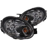 ANZO USA Dodge Neon Crystal Headlights Black; 2003-2005