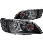 ANZO USA Mitsubishi Lancer Not Evo Crystal Headlights Black; 2002-2003