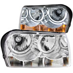 ANZO USA Chrysler 300 Crystal Headlights W/ Halo Chrome (Ccfl); 2005-2010