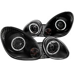 ANZO USA Lexus Gs430 Projector Headlights W/ Halo Black; 2001-2005