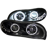 ANZO USA Chevrolet Camaro Projector Headlights W/ Halo Black