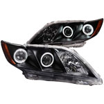 ANZO USA Toyota Camry Projector Headlights W/ Halo Black