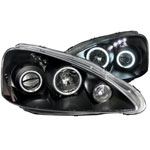 ANZO USA Acura Rsx Projector Headlights W/ Halo Black; 2005-2006