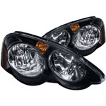 ANZO USA Acura Rsx Crystal Headlights Black; 2002-2004