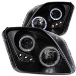 ANZO USA Honda Prelude Projector Headlights W/ Halo Black W/ Led; 1997-2001