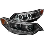 ANZO USA Acura Tsx Projector Headlights W/ Halo Black (Ccfl) (Hid Compatible); 2009-2012