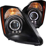 ANZO USA Nissan 350z Projector Headlights W/ Halo Black; 2003-2005