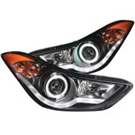 ANZO USA Hyundai Elantra Projector Headlights W/ Halo Black (Ccfl)