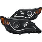 ANZO USA Toyota Camry Projector Headlights W/ Halo Black