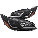 ANZO USA Toyota Camry 4dr Projector Headlights W/ Plank Style Design Black W/ Amber