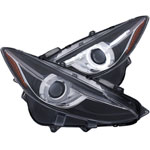 ANZO USA Mazda 3 Projector Headlights W/ Halo Black W/ Amber