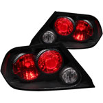 ANZO USA Mitsubishi Lancer Not Evo Taillights Black; 2002-2003