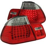 ANZO USA Bmw 3 Series E46 4dr Led Taillights Red/Clear 4pc; 1999-2001