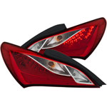 ANZO USA Hyundai Genesis 2dr Led Taillights Red/Clear; 2010-2013