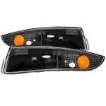 ANZO USA Chevrolet Camaro Euro Parking Lights Black W/ Amber Reflector; 1993-2002