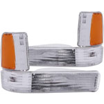 ANZO USA Dodge Dakota Euro Parking Lights Chrome W/ Amber Reflector; 1991-1996