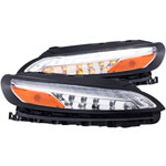 ANZO USA Jeep Cherokee Led Parking Lights Chrome W/ Amber Reflector; 2014-2016