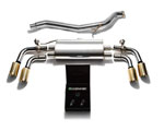 ARMYTRIX Stainless Steel Valvetronic Catback Exhaust System Audi TT Quattro with Quad Gold Tips; 2007-2014