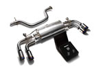 ARMYTRIX Stainless Steel Valvetronic Catback Exhaust System Audi TT MK2 with Quad Blue Tips; 2007-2014