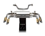 ARMYTRIX Stainless Steel Valvetronic Catback Exhaust System Audi TT MK2 with Quad Gold Tips; 2007-2014