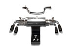 ARMYTRIX Stainless Steel Valvetronic Catback Exhaust System Audi TT MK2 with Quad Matte Black Tips; 2007-2014