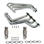 BBK Camaro LS3/L99 1-7/8" Long Tube Exhaust Header (Chrome) System w/High Flow Steel Core Catalytic Converters; 2010-2015