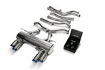 ARMYTRIX Stainless Steel Valvetronic Catback Exhaust System BMW F82 F83 M4 with Quad Blue Tips; 2015-2020