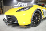 JPM R1 Carbon 2014+ Corvette C7 Stingray Carbon Fiber Front Bumper Spoiler Lip w/ Winglets; 2014-2019