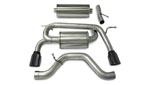 CORSA Hummer H3 Cat-Back Exhaust 3.5L Sport - 3 Inch Dual Rear Exit with Single 4 Inch Black Pro-Series Tips; 2006-2008