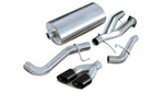 CORSA GMC Yukon Cat-Back Exhaust Denali XL 6.0L V8 Sport - 3 Inch Single Side Exit with Twin 4 Inch Black Pro-Series Tips; 2002-2006