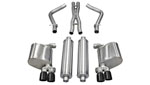 CORSA Dodge Charger Cat-Back Exhaust R/T 5.7L V8 Xtreme - 2.5 Inch Dual Rear Exit with Twin 3.0" Black Pro-Series Tips; 2011-2014