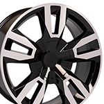 OE Wheels 22 Replica Wheel CV40 Tahoe Rim 22x9 Black Machd Wheel Chevrolet Suburban 1500 1988-2022