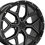 OE Wheels 22 Replica Wheel CV98 Silverado Rim 22x9.5 Satin Black Milled Wheel Cadillac Escalade 1999-2020; 1999-2020