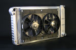 DeWitts Radiator and Fan Chevelle SB / BB CF, Manual, Dual 11" Spal Fans, Natural; 1968-1972