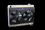 DeWitts Radiator and Fan Nova/Chevy II All, DF, Manual, Dual 11" Spal Fans, Natural; 1962-1967