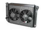 DeWitts Radiator and Fan Mustang TR/BL CF 26" core, Auto 2 row 1" Tubes, Black Ice; 1971-1973