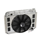 DeWitts Radiator and Fan Corvette, DF Manual Low proflie Single 16" Spal Fan &, Natural