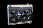 DeWitts Radiator and Fan Nova/Chevy II all, DF, Auto, Dual 11" Spal Fans, Natural; 1962-1967