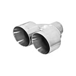 Flowmaster Exhaust Tip - Dual 4.00 in. Angle Cut Polished SS Fits 2.50 in. Tubing - Weld on