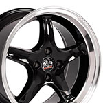 OE Wheels 17 Replica Wheel FR04 Mustang Cobra Rim 17x9 DD Black Wheel Ford Mustang (rear only) 1979-1993; 1979-1993