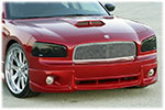 GT Styling Dodge Charger Smoke Headlight Covers; 2006-2010