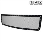 SPEC-D Tuning GMC Sierra 1500 Grille Insert - Rivet Style - Steel/Black - No Drilling; 2007-2013