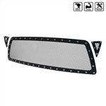 SPEC-D Tuning Toyota Tacoma 3Pc Grille Insert - Rivet Style - Steel/Black - No Drilling; 2005-2010