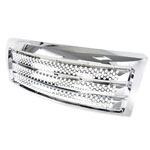 SPEC-D Tuning Ford F150 Chrome Grill - Denali Round Hole Style; 2004-2008