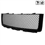 SPEC-D Tuning GMC Sierra Mesh Grille Glossy Black; 2007-2013