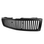 SPEC-D Tuning Chevrolet Silverado Matte Black Vertical Grille; 2007-2013