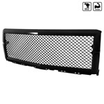 SPEC-D Tuning Chevrolet Silverado Mesh Grille Glossy Black; 2015-2016