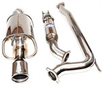 Invidia Civic Si Coupe Q300 70mm S.S. Rolled Tip Cat-Back Exhaust System; 2006-2011